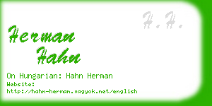 herman hahn business card